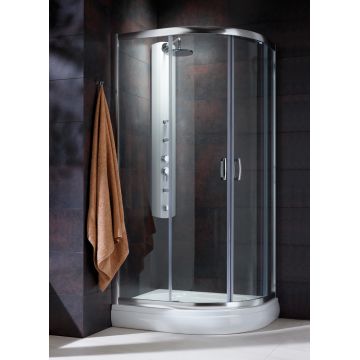 Cabina de dus semirotunda Radaway Premium Plus E 1900 100x80 cm sticla transparenta