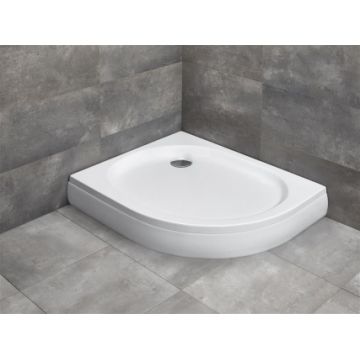 Cadita dus asimetrica semirotunda Radaway Patmos E 120X90X16 cm, acrilica