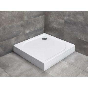 Cadita dus patrata Radaway Delos C cu carcasa, 80X80X14,5 cm, acrilica