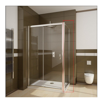 Perete lateral Radaway Premium Plus S, 75X190 cm, sticla transparenta