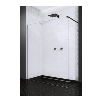 Cabina de dus Walk-in Radaway Modo New Black II 100 cm, profil negru ieftina