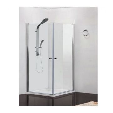 Cabina dus patrata cu usi batante Sanotechik Sanoflex 80 x 80 x H195 cm ieftina