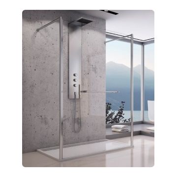 Cabina dus Walk-in SanSwiss Fus2 100 x H200 cm sticla Durlux