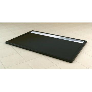 Cadita dus SanSwiss ILA WIA, 80x100x3.5 cm marmura compozita negru, crom