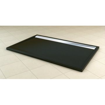 Cadita dus SanSwiss ILA WIA, 90x120xH3.5 cm marmura sintetica, negru granit