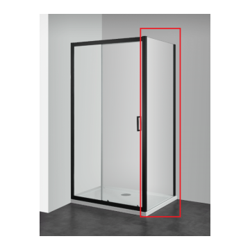 Perete lateral cabina dus Sanotechnik Elite Black 80 x H195 cm