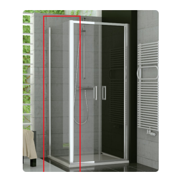 Perete lateral cabina dus SanSwiss Top-Line TOPF 100xH190 profil argintiu