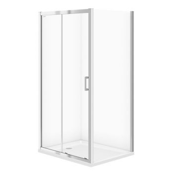 Cabina de dus dreptunghiulara Cersanit Basic cu usa culisanta 100x80 crom