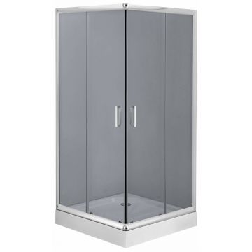 Cabina de dus patrata Deante Funkia cu usi culisante 80x80cm finisaj crom lucios