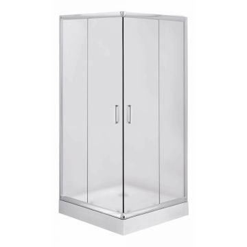 Cabina de dus patrata Deante Funkia cu usi culisante 80x80cm finisaj crom
