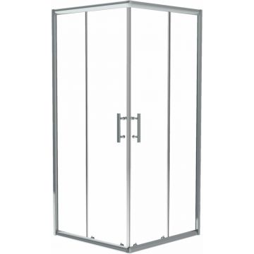 Cabina de dus patrata Deante Jasmin Plus cu usi culisante 80x80cm finisaj crom