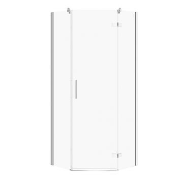 Cabina de dus pentagonala Cersanit Jota cu usa batanta dreapta 80x80 crom