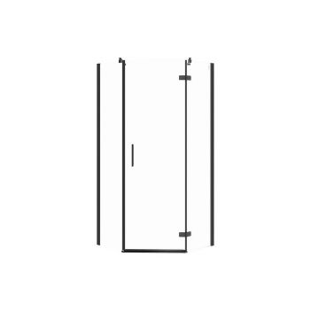 Cabina de dus pentagonala Cersanit Jota cu usa batanta dreapta 90x90 negru