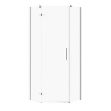 Cabina de dus pentagonala Cersanit Jota cu usa batanta stanga 80x80 crom