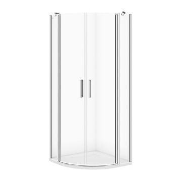 Cabina de dus semirotunda Cersanit Moduo cu 2 usi pivotante 90x90 crom