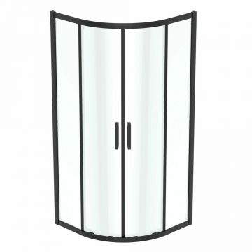 Cabina de dus semirotunda cu usi glisante 90x90 cm negru mat Ideal Standard Connect 2