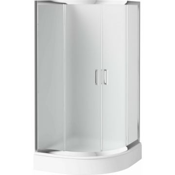 Cabina de dus semirotunda Deante Funkia cu usi culisante 80x80cm finisaj crom