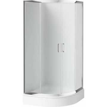 Cabina de dus semirotunda Deante Funkia cu usi culisante 80x80cm finisaj crom lucios