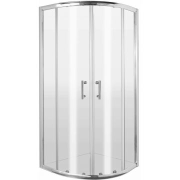 Cabina de dus semirotunda Deante Jasmin Plus cu usi culisante 80x80cm finisaj crom