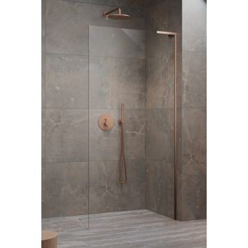 Cabina de dus tip Walk-in Radaway MODO SL II Brushed Copper 100 cm orientare stanga profil cupru periat ieftina