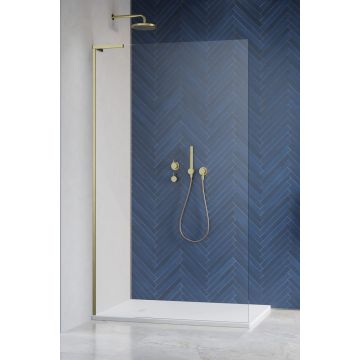 Cabina de dus tip Walk-in Radaway MODO SL II Brushed Gold 100 cm orientare stanga profil auriu periat