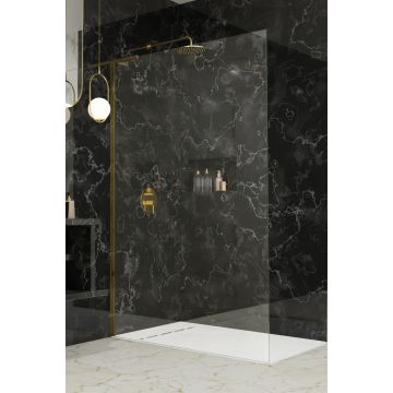 Cabina de dus tip Walk-in Radaway MODO SL II Gold 80 cm orientare stanga profil auriu lucios