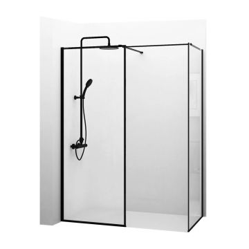Cabina de dus tip Walk-in Rea Bler cu 2 pereti 80x80 negru