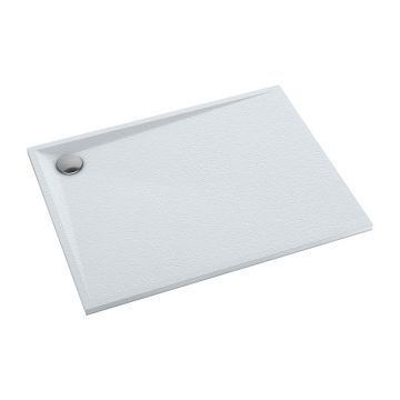 Cadita de dus dreptunghiulara din compozit Omnires Stone alb mat 80x100 cm