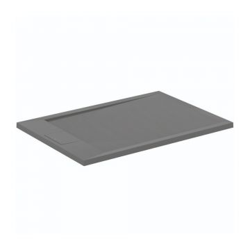 Cadita de dus dreptunghiulara Ideal Standard i.life Ultra Flat S gri asfaltic 100x70 cm