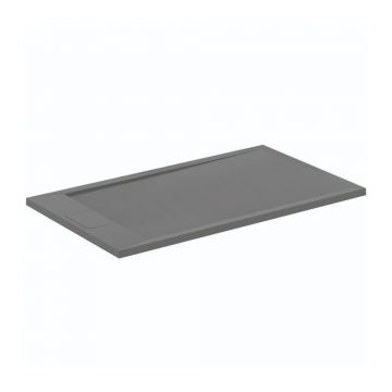Cadita de dus dreptunghiulara Ideal Standard i.life Ultra Flat S gri asfaltic 120x70 cm