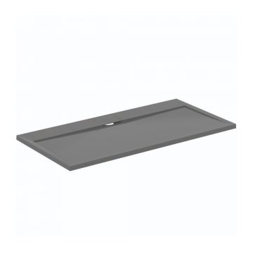 Cadita de dus dreptunghiulara Ideal Standard i.life Ultra Flat S gri asfaltic 140x70 cm