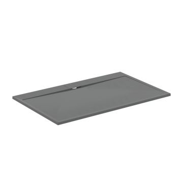Cadita de dus dreptunghiulara Ideal Standard i.life Ultra Flat S gri asfaltic 160x100 cm
