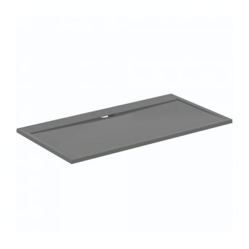 Cadita de dus dreptunghiulara Ideal Standard i.life Ultra Flat S gri asfaltic 170x90 cm