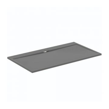 Cadita de dus dreptunghiulara Ideal Standard i.life Ultra Flat S gri asfaltic 180x100 cm