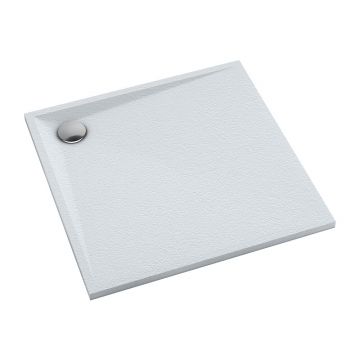 Cadita de dus patrata din compozit Omnires Stone alb mat 80x80 cm