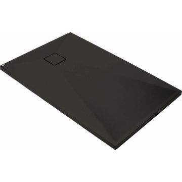 Cadita dus dreptunghiulara Deante Correo negru mat 100x80cm