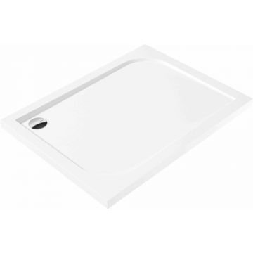 Cadita dus dreptunghiulara Deante Cubic alb 80x120 cm