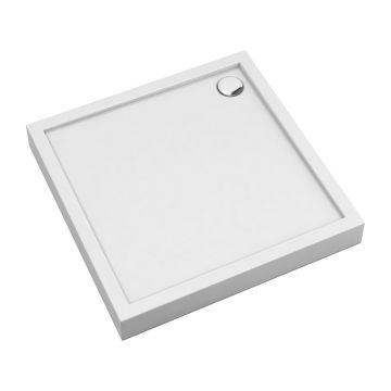 Cadita dus patrata din acril Omnires Camden alb 80x80 cm
