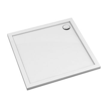 Cadita dus patrata din acril Omnires Merton alb 90x90 cm