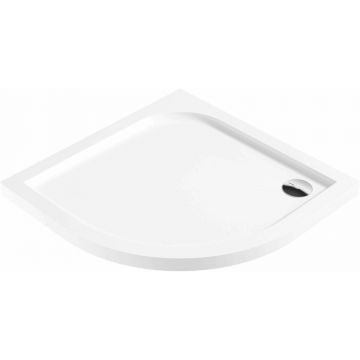 Cadita dus semirotunda Deante Cubic alb 80x80 cm