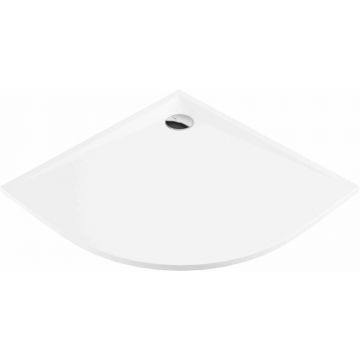 Cadita dus semirotunda Deante Kerria Plus alb 80 cm