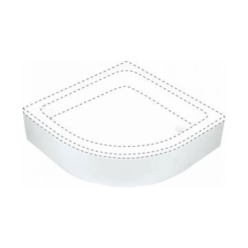 Cadita dus semirotunda Deante Plus II alb 80 cm