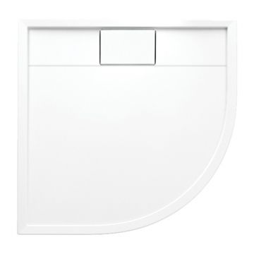 Cadita dus semirotunda Omnires Brooklyn alb 90x90 cm