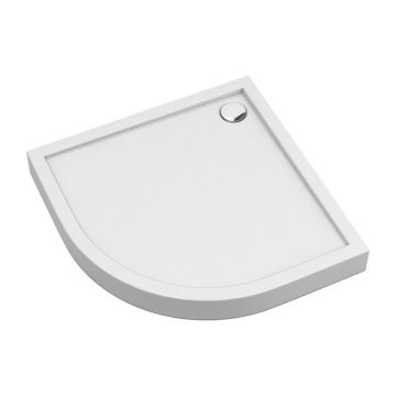 Cadita dus semirotunda Omnires Camden alb 80x80 cm