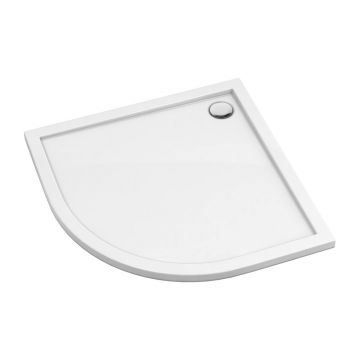 Cadita dus semirotunda Omnires Merton alb 80x80 cm