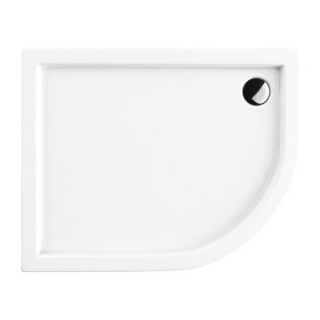 Cadita dus semirotunda Omnires Riverside alb 100x80 cm