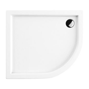 Cadita dus semirotunda Omnires Riverside alb 90x80 cm