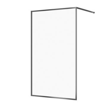 Paravan de dus tip Walk-in Cersanit Larga negru 120x200 cm