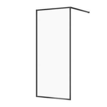 Paravan de dus tip Walk-in Cersanit Larga negru 90x200 cm