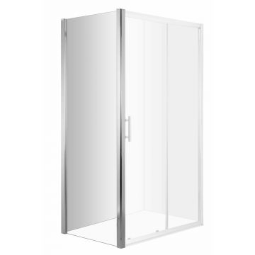 Perete dus lateral Deante Cynia 80 cm cu sticla 6 mm crom